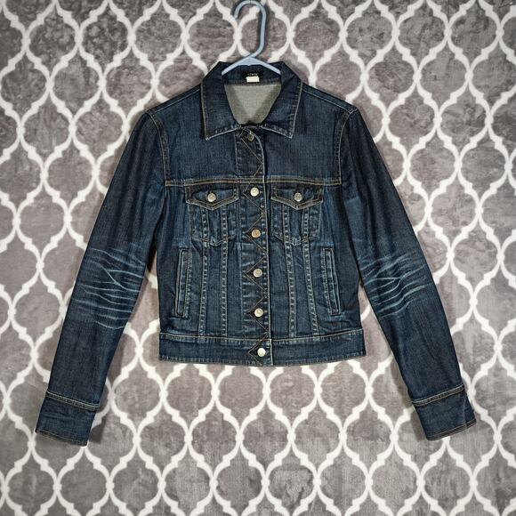 J.CREW Jackets & Blazers - J Crew Denim Trucker Jacket Women Extra Small Blue Whisker